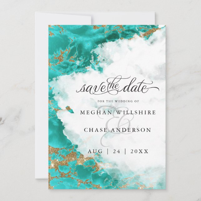 Geoda de Acuarela Azul Turquesa Moderna BarefootBr (Anverso)