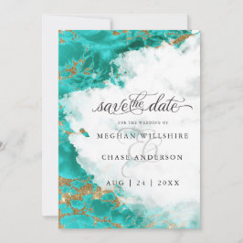 Geoda de Acuarela Turquesa Moderna  BarefootBride™