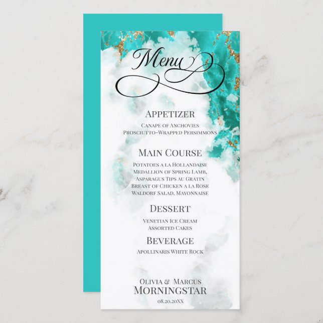 Geode acuarela turquesa (Anverso / Reverso)