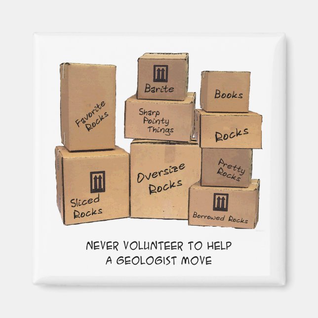 Geólogo que mueve el imán del humor (Frente)