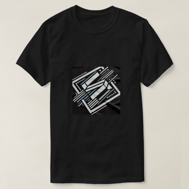 Geomátrico geométrico negro abstracto de camiseta (Diseño del anverso)