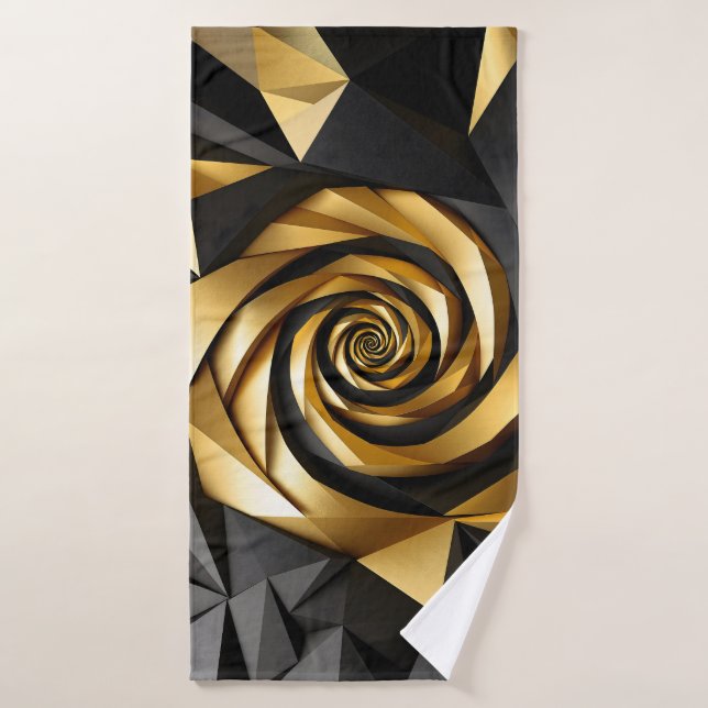 Geometría de espiral dorada (Toalla de baño)