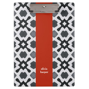 Geometría en blanco y negro con portapapeles de ba