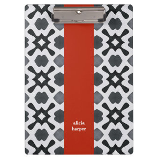 Geometría en blanco y negro con portapapeles de ba