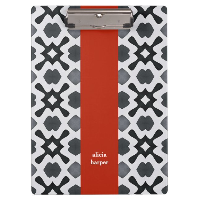 Geometría en blanco y negro con portapapeles de ba (Anverso)