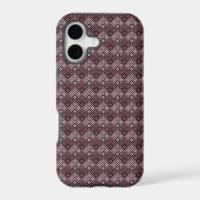 Geometría étnica patchwork marrón burdeos
