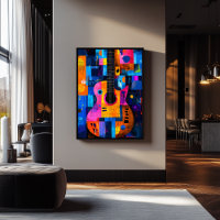 Geometría expresionista de guitarra: arte musical