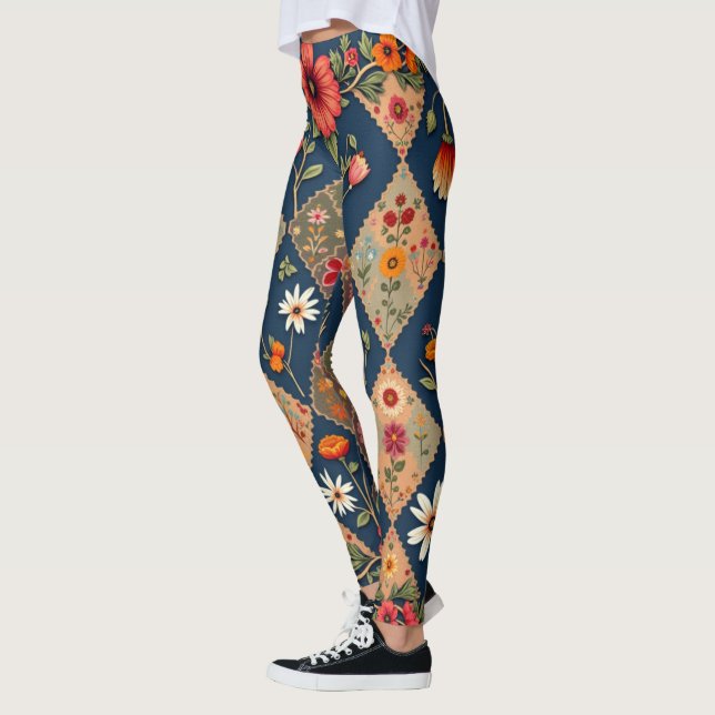 Geometría floral: leggings de prótesis vibrantes g (Izquierda)
