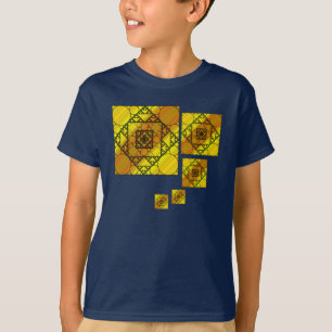 Geometría fractal niño y camiseta oscura bebé