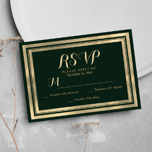 Geometría moderna de oro verde forestal RSVP
