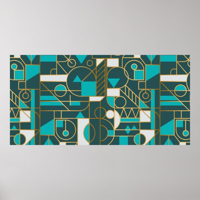 Geometría poster retro de arte minimalista con si (Frente)