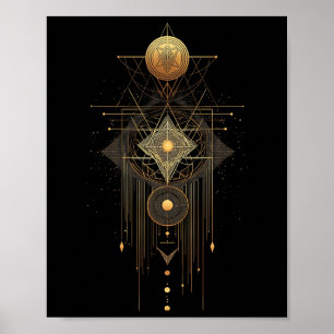 Geometría Sagrada Metatron Arte Deco Abstracto Esp