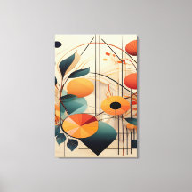 Geometría Zen: Arte de Fusión Botánica Abstracta