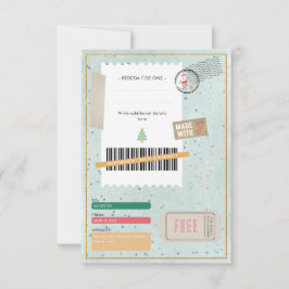 Geometric Christmas Tree Ticket Family Gift Coupon