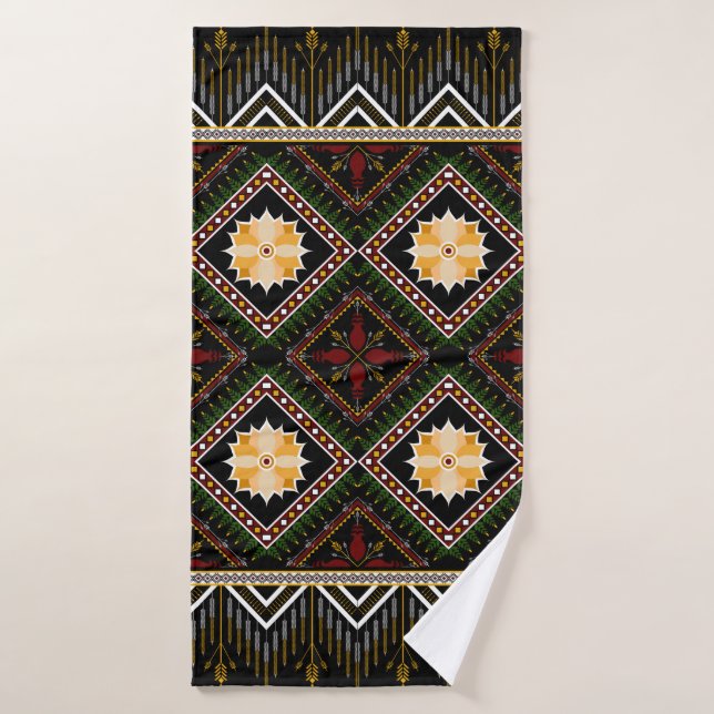 Geometric ethnic pattern seamless design (Toalla de baño)