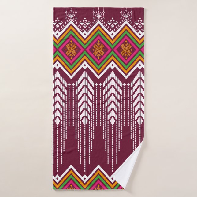 Geometric ethnic pattern traditional background, v (Toalla de baño)