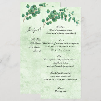 Geometric Greenery Eucalyptus Leaves Menú Boda