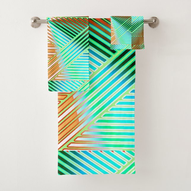 Geometric Multicolored Gradient Lines Modern  (In situ)