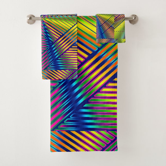 Geometric Multicolored Gradient Lines Modern  (In situ)