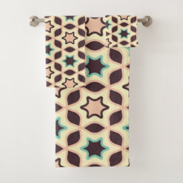  Geometric pattern with star shapes in brown and t