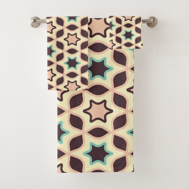  Geometric pattern with star shapes in brown and t (In situ)