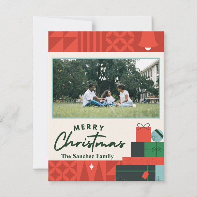 Geometric Presenta la tarjeta de "Feliz Navidad" 1 (Anverso)