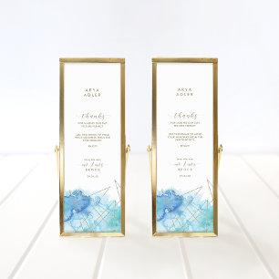 Geometric Watercolor Mr. Mrs Photoboth Place Card