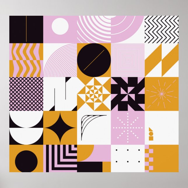 Geométrica Escandinava: Obra de arte de mano. (Frente)