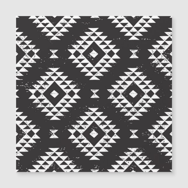 Geométrica Navajo: Tribal Blanco Negro. (Anverso)