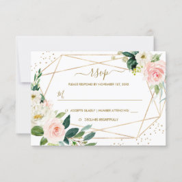 Geométrica Rubor Gold Floral Gold Wedding RSVP