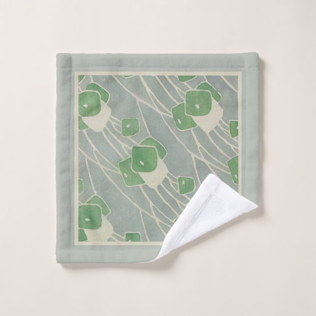 Geométrica verde 1915 Hannah Borger Overbeck (Toallita)