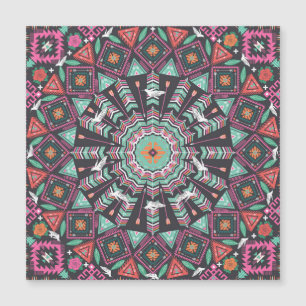 Geométrico azteca: patrón de círculo colorido