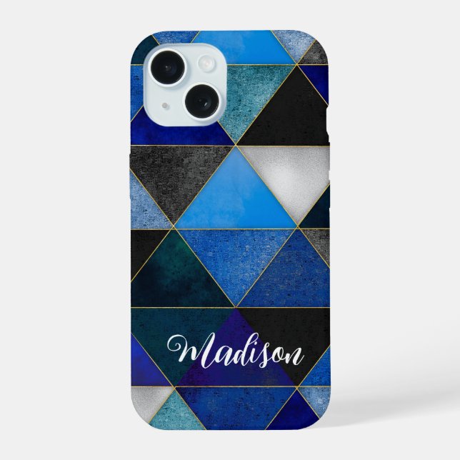 geométrico azul turquesa de moda (Reverso )