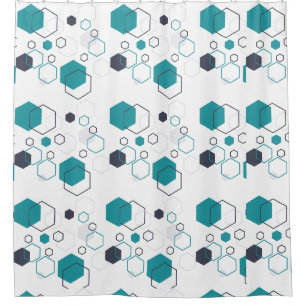 Geométrico con forma hexagonal Cortina de ducha