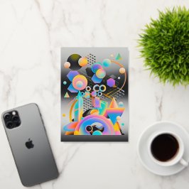 Geométrico de arte abstracto vibrante y caprichoso