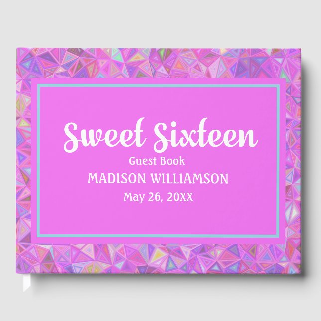 Geométrico del libro de invitados personalizado de (Anverso)