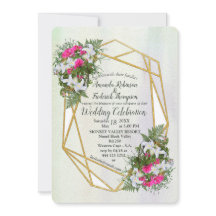 Geométrico - Invitación a la boda de flores Purpur