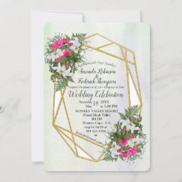 Geométrico - Invitación a la boda de flores Purpur