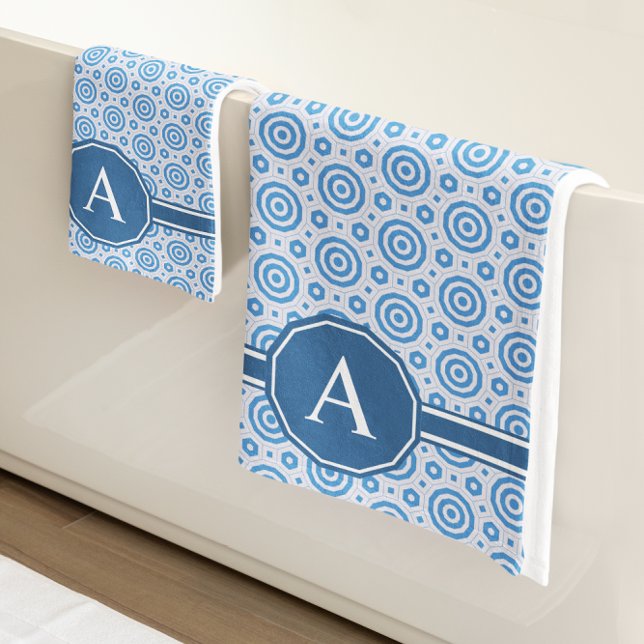 Geométrico moderno simple azul y blanco (Subido por el creador)