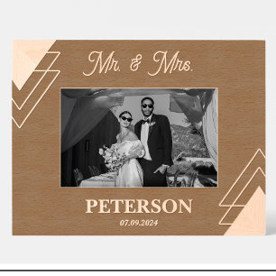 Geométrico Sr. Sra. Boda Personalizado Marco de im
