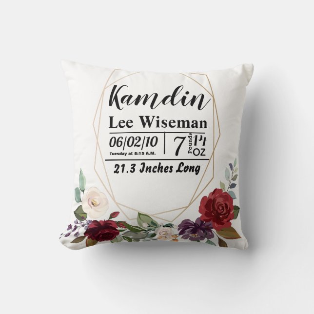 Geómetro de oro de rosas blancas de almohada de na (Anverso)