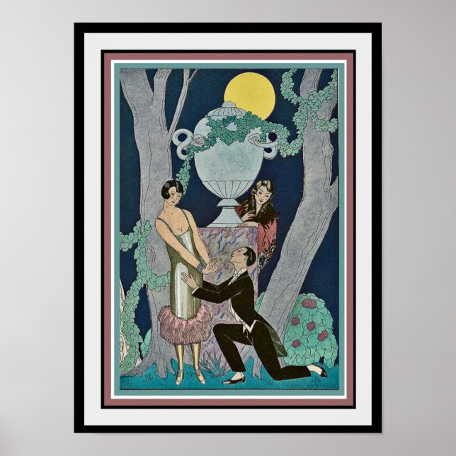 George Barbier "La propuesta" Impresión Art Deco 1 (Frente)