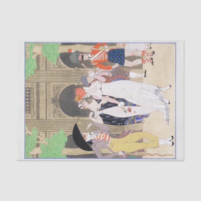 George Barbier, papel de tejidos Art Deco (Anverso)