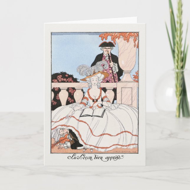 George Barbier, tarjeta de agradecimiento Art Déco (Anverso)
