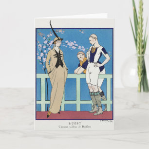 George Barbier, tarjeta de agradecimiento Art Deco