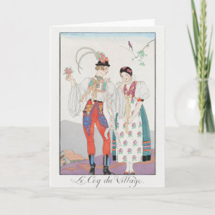 George Barbier, tarjeta de agradecimiento Art Deco
