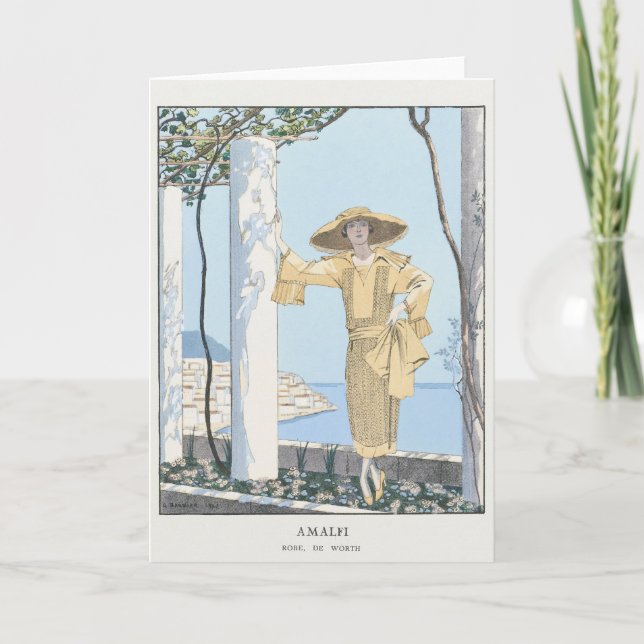George Barbier, tarjeta de agradecimiento Art Déco (Anverso)