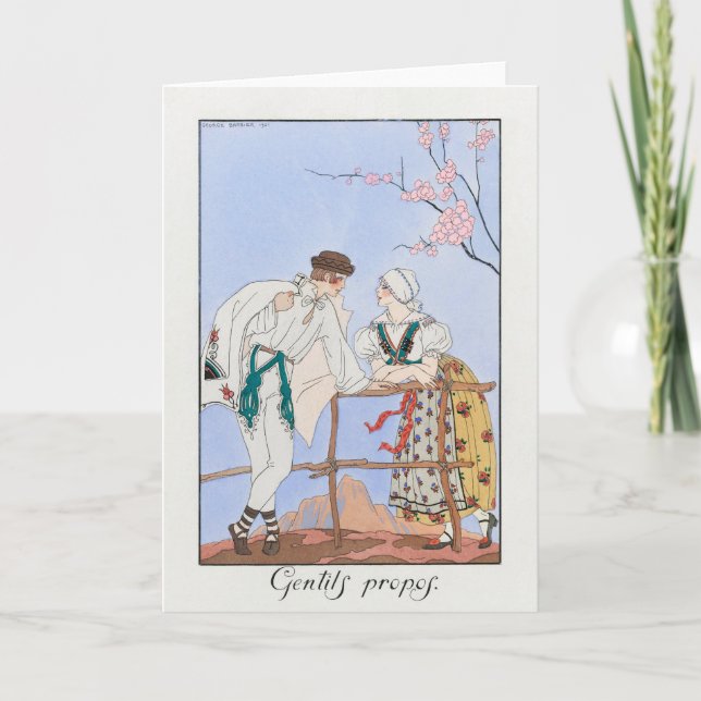 George Barbier, tarjeta de agradecimiento Art Déco (Anverso)