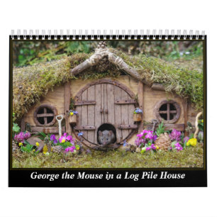 George el ratón en un calendario de la pila de tr