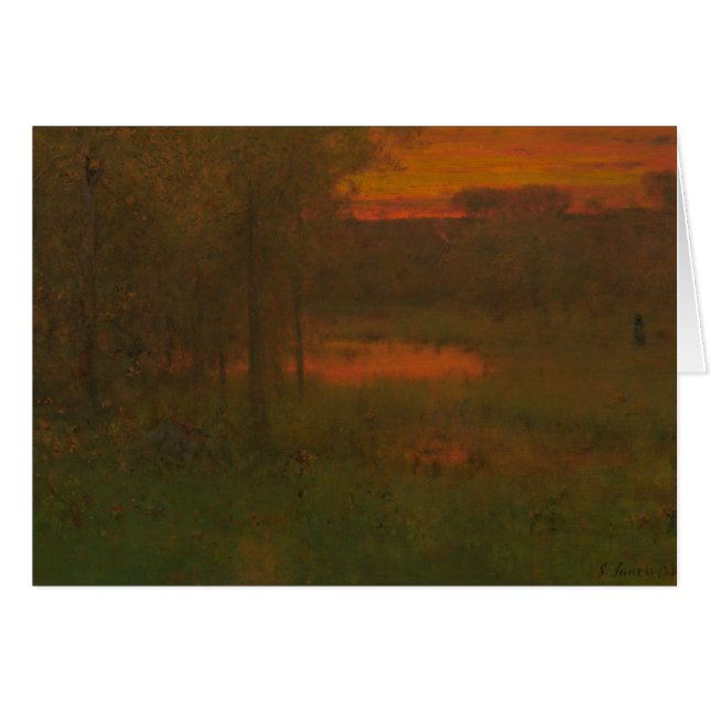 George Inness - Paisaje, atardecer (Anverso (Horizontal))